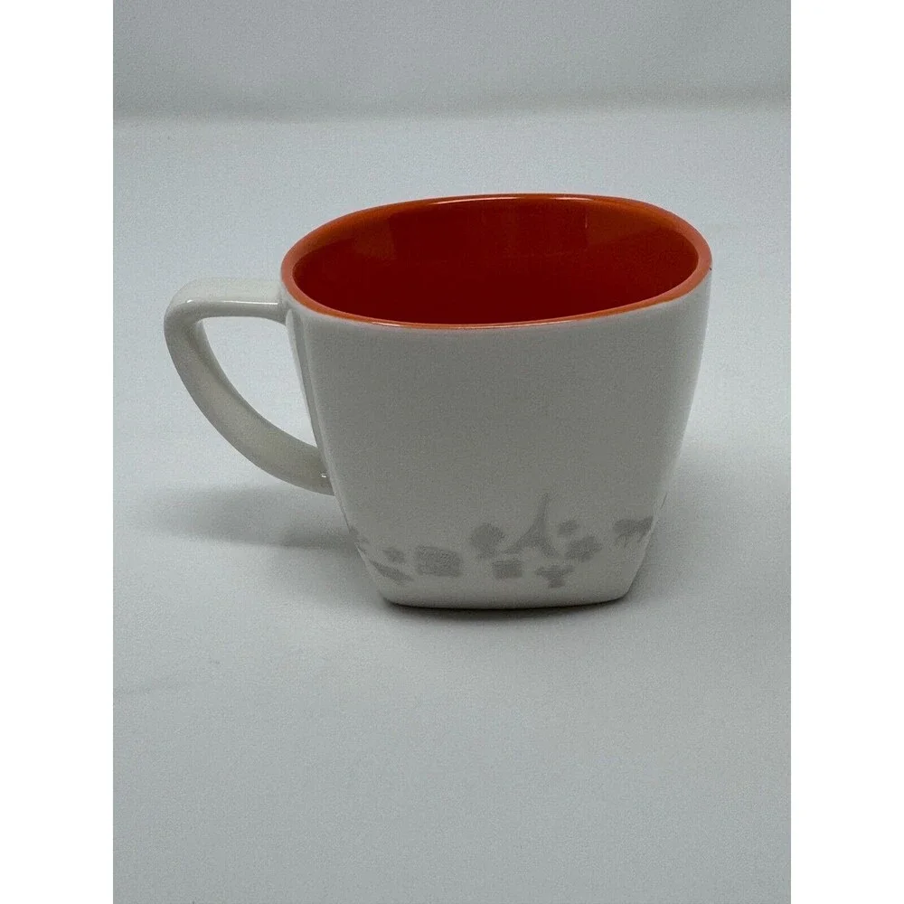 Set of 3 Coffee Bean & Tea Leaf Square Mugs 10, 8, 4oz Ceramic Multi Color